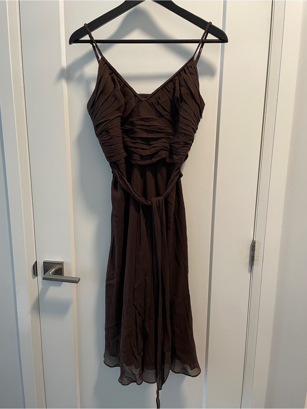 BCBG Braided Strap Brown Midi Dress